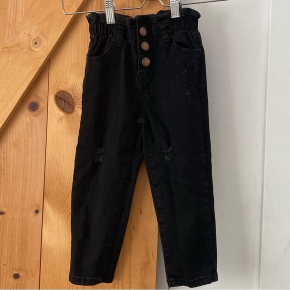 Little Bipsy Black Paperbag Jeans - Picture 1 of 5